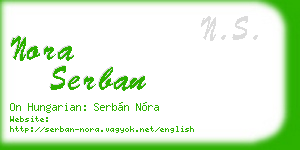 nora serban business card